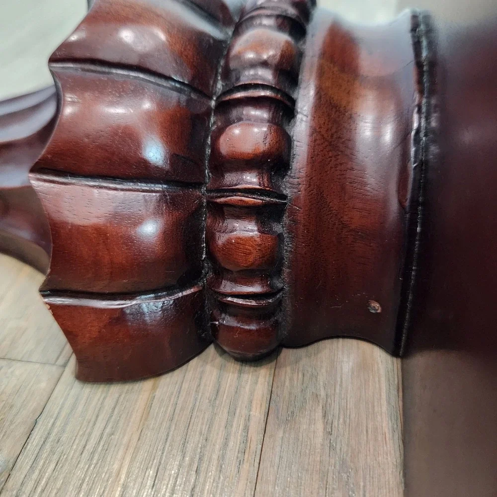 Vintage Florentine Style Dark Mahogany Solid Wood Hanging Wall Shelf Sconce